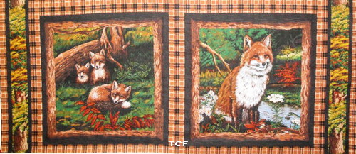Fox Love Fabric 4 Pillow Panels